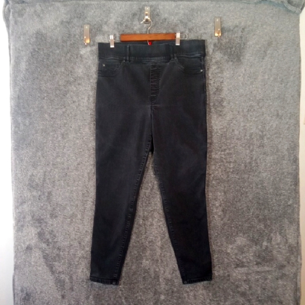 SPANX Black Jeggings High-Waisted Ankle-Length Pull On Tummy Control Size 1X